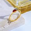 Comercio Exterior Japonés y Coreano Premium Pequeño de Colores Circonita Imitación Piedra Preciosa Cristal Multicolor Apilable Antideslizante Acero de Titanio Anillo de Cola