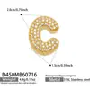 Collar Colgante Misterioso y Lujoso con Circonitas Incrustadas y 26 Letras Inglesas, Acero Inoxidable Chapado en Oro de 18k, Collar de Joyería para Mujer