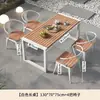 Juego retro de mesa y sillas para exteriores, combinación de mesa y sillas para balcón, mesa de terraza jardín informal para patio exterior moderna simple