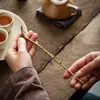 Agulha de Chá de Bambu, Colher de Chá, Acessórios para Cone de Chá, Raspador de Chá Artesanal, Bico de Chá, Cerimônia do Chá, Acessórios para Conjunto de Chá Seis Cavalheiros