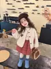 Conjunto de menina 26 novo estilo casaco infantil de lã de cordeiro outono e inverno jaqueta de algodão quente espessa saia midi matelassada para bebê