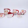 Caneca de Natal de Cerâmica Caneca de Café de Cerâmica com Animal 3D em Formato de Gato Natal