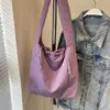 Bolso de Lona Casual de Gran Capacidad para Mujer 2026 Nuevo de Moda Bolso de Hombro Único Bolso Tote de Color Sólido para Estudiante Universitario