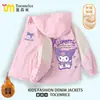 Jaqueta Corta-Vento Feminina Kuromi 2026 Nova Outono/Inverno Estilosa Menina Corta-Vento com Forro de Lã Fleece Estilo Tendência