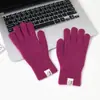 Guantes de punto de lana para mujer de otoño e invierno con contenido de lana, a prueba de frío, cálidos para estudiantes, con muñeca y dedos engrosados