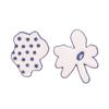 Pendientes Irregulares Vintage Azules de Aguja de Plata 925 Estilo Ins Pendientes de Esmalte Flor de Goteo de Aceite Pinzas para Orejas Geométricas B756