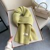 Novo cachecol de malha de cor sólida feminino inverno quente estilo coreano moda all-match cachecol simples elegante engrossado pequeno cachecol