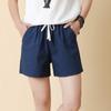 Verano Nuevo Holgado Lino Algodón Lino Pantalones Cortos Mujer Artístico Casual Talla Grande Pantalones Cortos Combinan con Todo Pierna Ancha Pantalones Taobao Explosiones