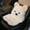 Nueva funda de asiento de coche de invierno con soporte lumbar integrado, con un diseño grueso, afelpado y lindo de gato de dibujos animados.