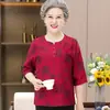 Ropa de Verano para Mujeres Mayores Camiseta Fina para Mujer Top de Manga Media para Mamá Traje de Verano para Mujeres Mayores Abuela