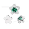 Brincos de tarracha de liga de titânio com zircônia cúbica mais vendidos internacionalmente, joias para piercing para mulheres, brincos simples de florzinha e coração, tarrachas para cartilagem da orelha, atacado