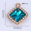 Nuevo Colgante Cuadrado de Cristal Creativo Personalizado Materiales para Accesorios DIY Aleación Galvanizada Pulsera Individual Colgante Collar Pendientes