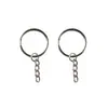 Llavero de Metal Cadena Plana Retorcida de Cuatro Secciones con Apertura de Anillo Abierto Colgante Anillo Único Accesorios de Cadena para Colgar Joyería Juguete DIY