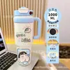 Nuevo Vaso para Beber Montado en Coche Resistente al Hielo de Crayon Shin-Chan con Popote Portátil, Termo Gigante de Gran Capacidad para Estudiantes