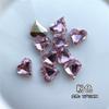 Accesorios para uñas con diamantes de imitación de amor en forma de corazón torcido, joyería de cristal multifacético con diamantes de imitación de color rosa y parte inferior puntiaguda de una celebridad de Internet.