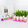Decoración de Pastel Fruta Gato Kt Cereza Albóndiga Pequeña Ding Dang Gato Muñeco Mueve la Cabeza Plato Curvo