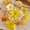 Presilha de Cabelo Flor Orquídea Borboleta Laranja Verão para Mulheres, Presilha Bico de Pato Estilo Férias à Beira-Mar com Franja