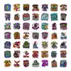 50 Pegatinas de Monstruos de Dibujos Animados Transfronterizas, Pegatinas Impermeables Lindas de Grafiti para Decorar Laptops, Botellas de Agua y Maletas