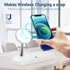 Novo Carregador sem Fio 3 em 1 para iPhone 12/13/14/15/16/17 Estação de Carregamento Rápida para Apple Watch 10 9 8 7 6 Airpods 2 3 Pro