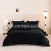 Juego de ropa de cama de color sólido engrosado de terciopelo de cristal para otoño e invierno, juego de tres piezas de funda de edredón y fundas de almohada de terciopelo de leche liso de felpa para invierno