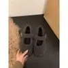 Zapatos blancos de suela gruesa con forro de felpa para mujer, adecuados para usar al aire libre, nuevo estilo Mary Jane otoño/invierno 2025, zapatos de algodón afelpado