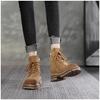 Botas Martin para Mujer 2024 Otoño Nuevo Marrón Aumento de Altura Ropa de Trabajo Botas Vaqueras Western Suela Gruesa Populares en Internet Botas de Tobillo de Verano