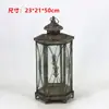 Ornamento Suporte de Vela Romântico Vintage de Ferro Forjado Estilo Europeu, Lanterna de Chão à Prova de Vento, Suporte de Vela, Adereços de Casamento, Lanterna Guia de Caminho