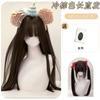 Peluca Lolita de Pelo Largo con Doble Cola de Caballo para Mujer, Popular en Redes Sociales, con Ondas Grandes, Cabello Largo y Rizado, Estilo Chica Dulce, Peluca Completa para Cabeza Estilo JK Japonés