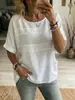 2026 Amazon Comercio Exterior Transfronterizo Verano Nuevo Estilo Europeo y Americano Top Casual Holgado de Manga Tres Cuartos de Color Sólido con Cuello Redondo para Mujer