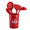 Juego de utensilios de cocina de silicona todo incluido Espátula Cuchara sopera de silicona sartén antiadherente cuchara para arroz colador cubo de almacenamiento resistente a altas temperaturas juego de 5 piezas