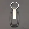 Llavero de Cuero Rectangular Metal Hebilla de Cuero para Hombre Logo de Cuero PU Anillo para Llaves de Coche Regalo para Vehículo