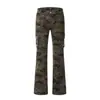 6200 Pantalones Casuales Camuflaje de Moda Callejera de Gama Alta con Múltiples Bolsillos Estilo Retro Americano para Hombre Ajuste Delgado