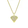 Colar de hip hop popular europeu e americano cruzado exagerado com diamante completo triângulo de diamante pingente de hiphop colar joia