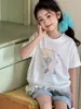 Camiseta de Manga Corta para Niña Pez Rojo Pequeño Atuendo de Verano 2026 Nueva Ropa Infantil Coreana Top de Manga Corta de Verano Atuendo Familiar de Padre e Hijo Moderno