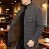 Otoño/Invierno 2026 Nuevo Forro Polar Ártico Lana Alta Calidad Grueso Cálido Chaqueta Abrigo para Hombre Cuello Alto Casual Traje