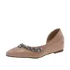 Zapatos de mujer para aumentar la altura 4cm con pedrería, punta fina, corte lateral, verano 2025, nuevos, vintage, slip-on, sandalias con plataforma interna para aumentar la altura