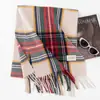 Bufanda de Navidad Bufanda a Cuadros para Mujer con un Toque de Lujo, Chal de Invierno Cálido de Cachemira Sintética Calentador de Cuello Accesorio Navideño