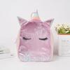 Nueva mochila infantil de dibujos animados de gato de gran capacidad, transparente de PVC con lentejuelas de unicornio, linda mochila escolar para estudiantes