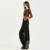 26 Nuevas Llegadas de Otoño: Jeans Elásticos de Cintura Alta con Doble Botón, Pierna Ancha, Largo hasta el Suelo para Mujer, Corte Holgado, Favorecedores de la Figura y con Caída. Dropshipping Disponible