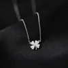 Collar de Mariposa con Diamantes Brillantes de Doble Capa Estilo Japonés y Coreano para Mujer Cadena para Clavícula de Temperamento Simple Estilo Frío Precio de Fábrica al por Mayor