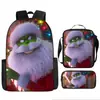 Cabelo verde estranho Grinch transfronteiriço nova mochila dos desenhos animados bolsa de ombro bolsa de três peças bolsa caneta uma geração de cabelo