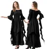 Fantasia de Halloween Amazon Quadrado Europeu e Americano Cintura Marcada Vestido Medieval Renascentista Retrô