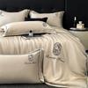 Lujo Ligero de Alta Gama Seda Lavada Verano Juego de Cuatro Piezas Verano Sedoso Desnudo Edredón Cubre Edredón Sábanas Ropa de Cama Juego de Tres Piezas