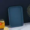 Bandeja de Paja de Trigo Juego de Té para el Hogar Bandeja para Taza de Té Bandeja Rectangular para Frutas Bandeja de Almacenamiento Bandeja para Piezas de Rompecabezas Infantiles