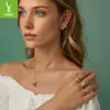Pendientes Originales de Copo de Nieve y Campana Navideña Yinziyun Plata de Ley S925 Pendientes de Árbol de Navidad Europeos y Americanos Pendientes de Manzana Pendientes