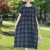 Vestido Nuevo de Algodón y Seda 2026 para Mujer, Verano Tallas Grandes, Ropa para Mamá de Mediana Edad y Adulta Mayor, Vestido Elegante y de Gama Alta de Manga Corta