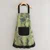 Delantal de lona estilo francés, adecuado para trabajos de catering, puestos al aire libre y como ropa de trabajo; tamaño adulto, para uso en la cocina, uso doméstico, elegante bata de manga larga para mujer