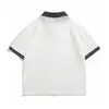 Camiseta versátil de manga corta estilo Hong Kong de moda para hombre, Camisa polo de retazos con cuello a cuadros de verano, Top interior estilo universitario