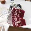 Cachecol de Tricô Jacquard Estilo Fair Isle Literário Retrô Escandinavo para Mulheres Inverno Novo Estilo Lã Atmosfera Cachecol Quente