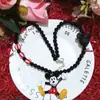 Collar Único Original de Mickey Mouse Negro Hamburguesa Collar Estilo Americano Dibujos Animados Cadena para Clavícula con Cuentas Dopamina Accesorio